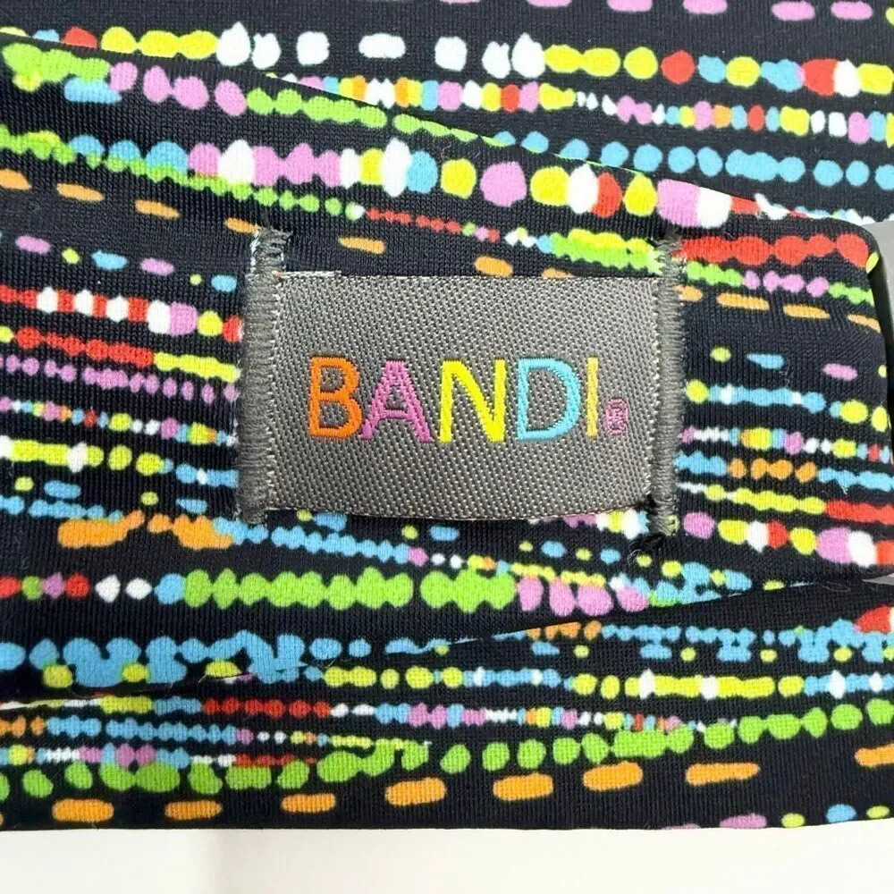 Bandi Nylon Pocketed Belt Bag in Confetti on Black - With Clip - OSFM 28”- 42”